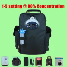 COXTOD 1-5 Установка для концентратора кислорода 90% концентрации с batttery, автомобильный инвертор, сумка для переноски, тележка и пульт дистанционного управления