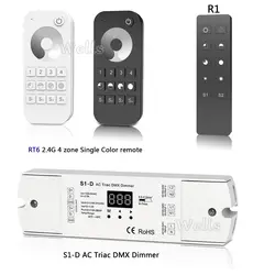 R1 RT6 Пульт совместим с S1-D AC100-240V 288 W 2 канала симистор DMX диммер, двухканальный выход кремния DMX 512 контроллер