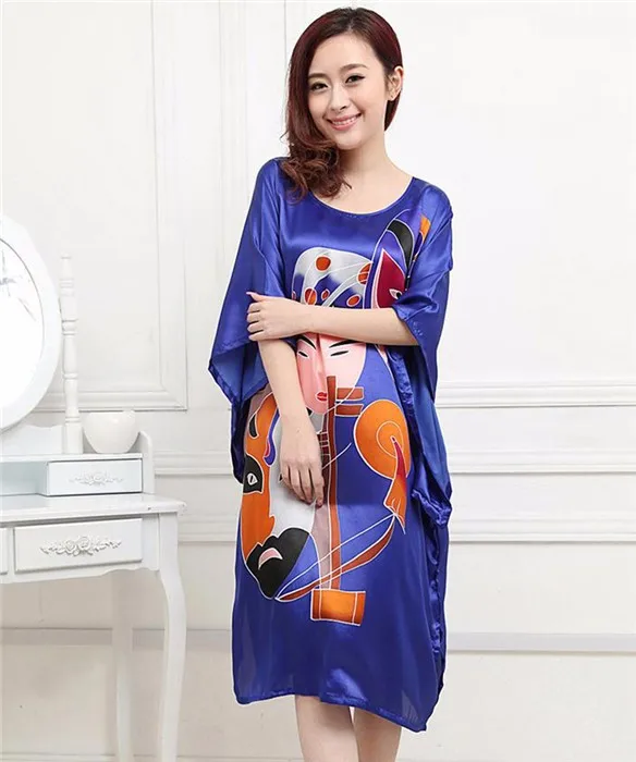 Black Ladies Robe Summer Casual Pajamas Chinese Women Rayon Sleepwear Kimono Bath Gown Nightgown Kaftan Yukata One Size M03