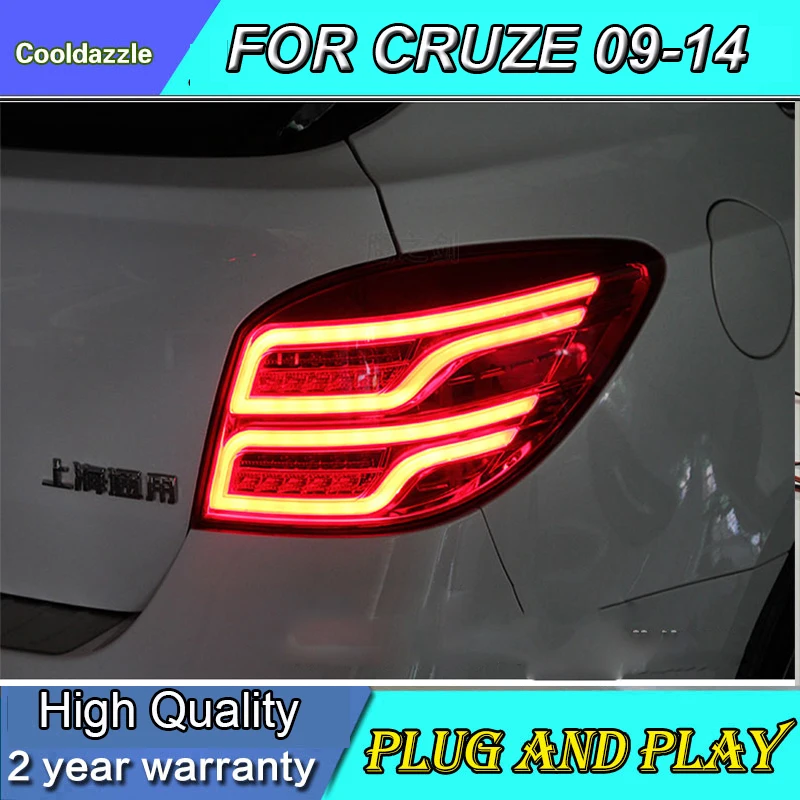 2 шт., 2009- год, хэтчбек для Chevrolet Cruze, светодиодный задний светильник, задний светильник, задний фонарь в сборе, хром, красный, черный, дымчатый, черный