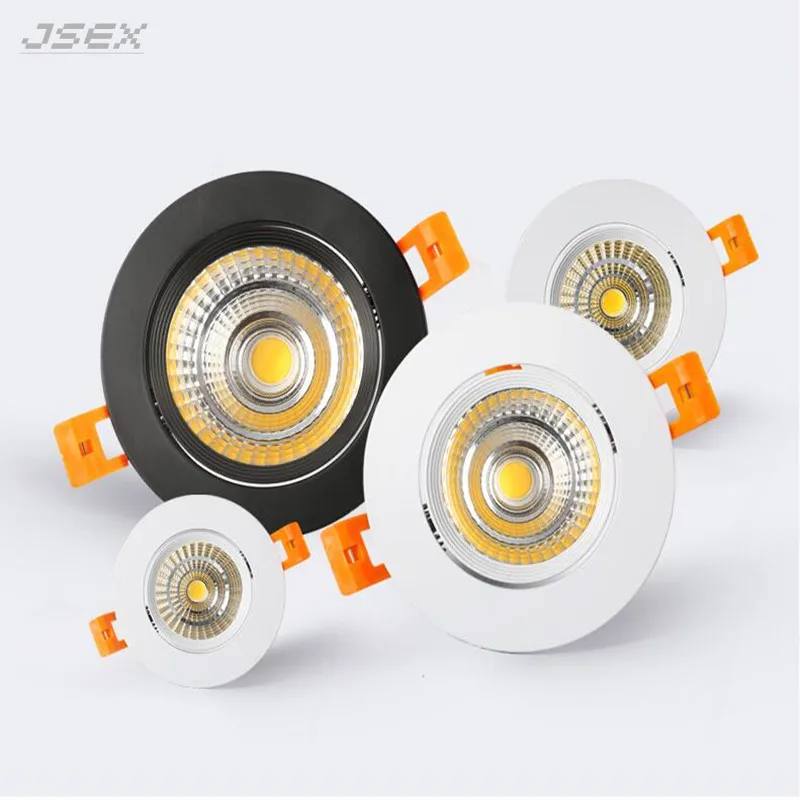

Round Dimmable Recessed LED Downlights 7W 9W 12W COB LED Ceiling Spot Lights AC85~265V Warm Cold White LED Lamp Indoor Lighting