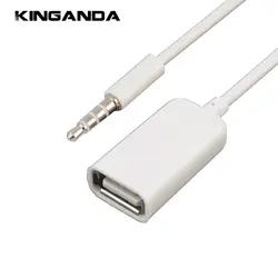 2 шт. 3,5 мм Jack Male USB 2,0 Женский Кабель-адаптер 3,5 мм AUX аудио разъем к USB2.0 преобразователя зарядный шнур для автомобиля MP3 MP4 CD