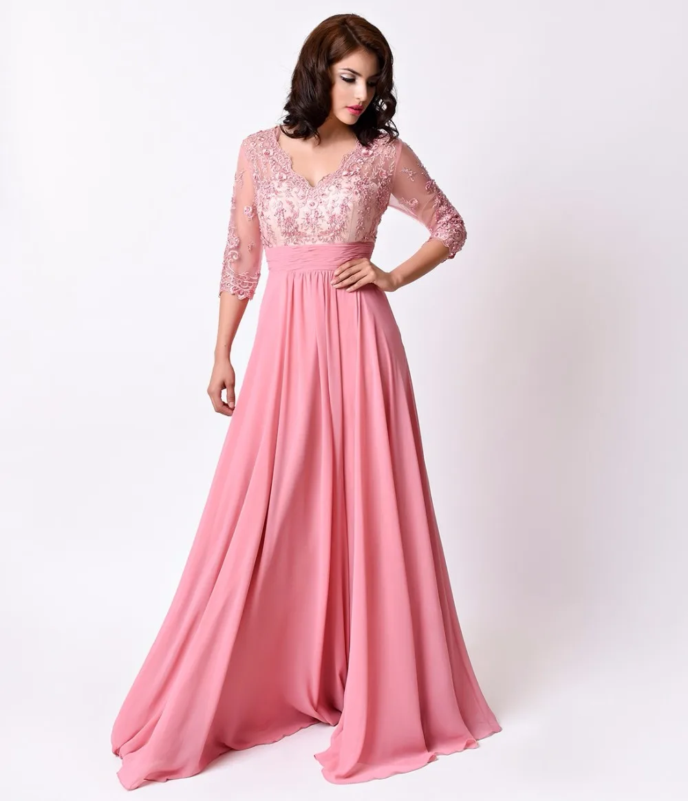 rose pink chiffon dress