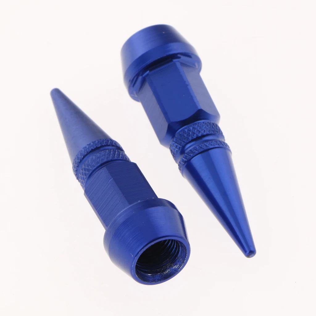 4 Pack 45MM Long Spike Style Polished Motorcycle Car Auto Bike Spike Shape Dustproof Tire Wheel Stem Valve Caps Multi Color 