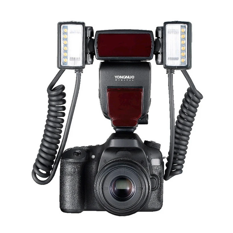 YONGNUO YN24EX TTL Flash Speedlite 5600K with 2pcs Flash Heads and 4pcs Adapter Rings for Canon Sony Camera Dental Photography