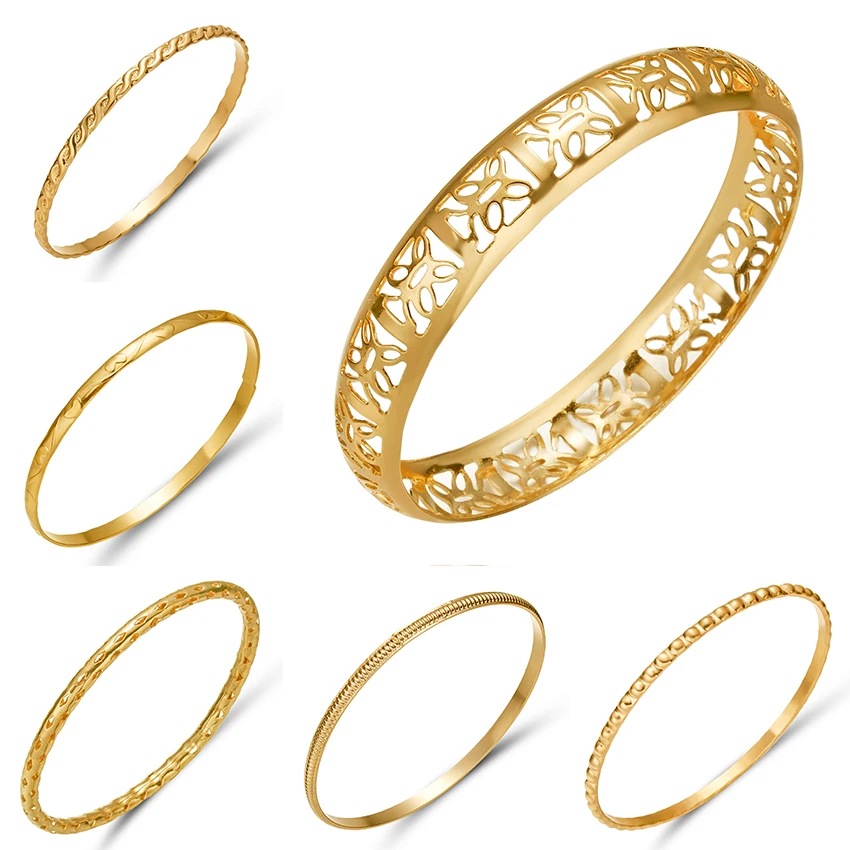 

Rinhoo 20 Style Luxury Gold Color Ethiopian Bangles Women African Dubai Charm Bangles & Bracelet for Bride Wedding Jewelry Gift