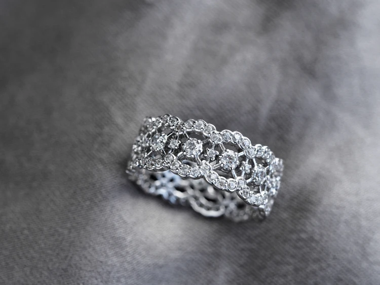 

S925 Sterling Silver Jewelry Honeycomb Hollow Elegant Cubic Zircon Rings For Women