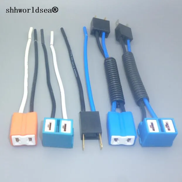 

shhworldsea 2pcs h7 led bulb Ceramic holder car headlight h7 socket adapter for h7 led headlight fog light connector harness