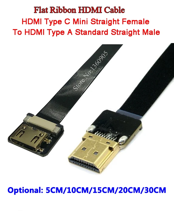 5/10/15/20/30CM Ultra Thin HDMI Cable Mini Straight Female to HDMI