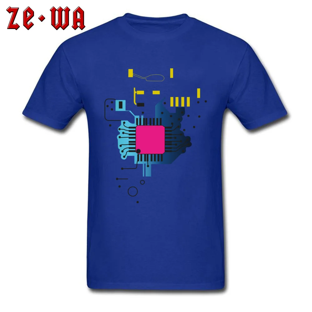 Slim Fit Colored programmer card architecture Men T-shirts Special Mother Day Crewneck Cotton Tops T Shirt Sweatshirts Colored programmer card architecture blue