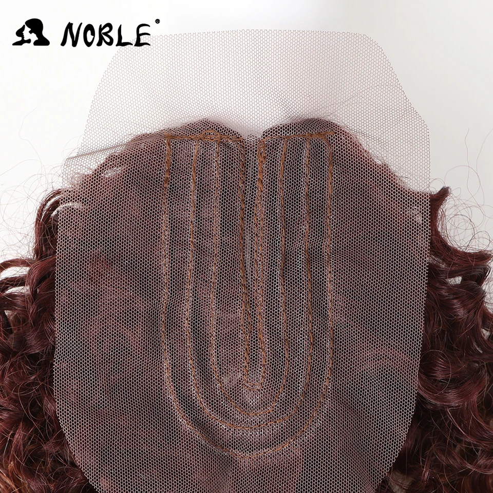Noble Afro Kinky Curly Hair Weave 16-20 inch 7Pieces/lot Synthetic Hair Bundles With Closure Middle Part Lace Closure hair extensions