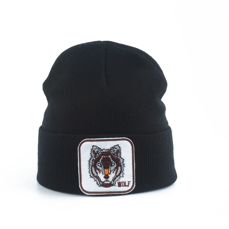 

New Wolf Animal Beanie Men Winter Warm Knitted Hat For Women Gorra Hip hop Skullies Bonnet Unisex Cap Dropshipping
