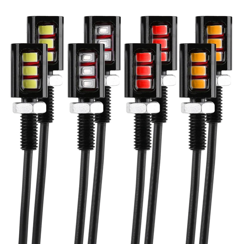 

2x 12V 3LED Motorcycle License Number Plate Lamp Light Screw Bolt Light Lamp White LED Universal Lamp DRL Running Light New