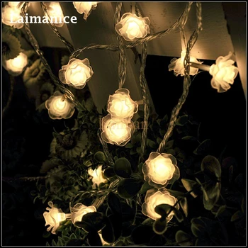 

9 Colours 220V EU 110V US Plug 20M 200led Rose Flower Led String Light Outdoor Decorations for Party/garden Wedding Christmas