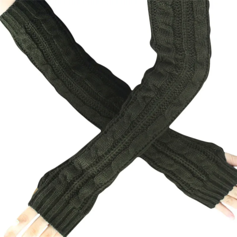 Hemp Flowers  Fingerless Knitted Long Gloves winter gloves luvas Hand Gloves guantes eldiven handschoenen 40FE1514