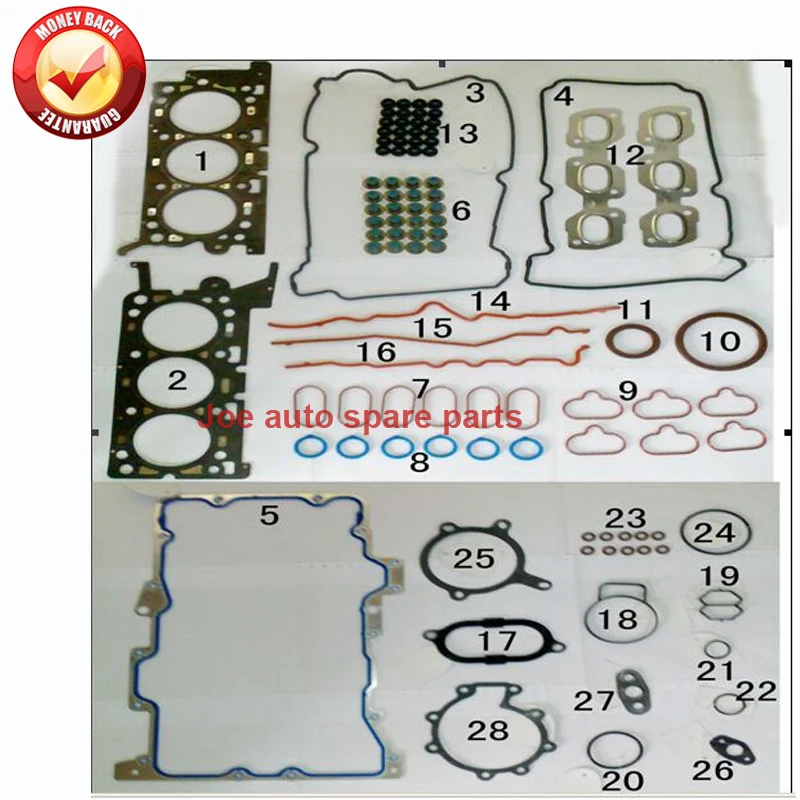 Полный комплект прокладок для двигателя AJ Ford ession MAVERICK MAZDA MPV Mk II LW Give EP 3 0 v6 2000 50235700