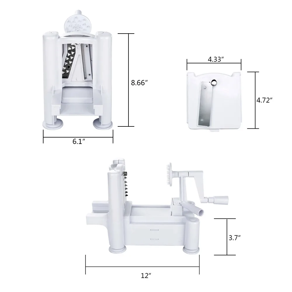 Овощной спиральизатор складной Veggie паста& Спагетти картофель Овощной спиральный резак кабачки слайсер