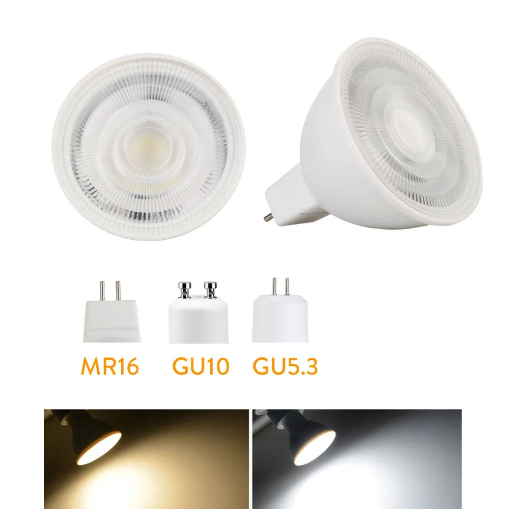 10X LED Bulb Spotlight Dimmable GU10 MR16 5W COB Chip 24 Degree Chandelier LED Lamp For Downlight Table Light AC 110v 220V