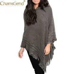 Chamsgend недавно Дизайн Для женщин пуловер плащ осень-зима Ленточки phocho шарф свитер пальто Прямая доставка 71016