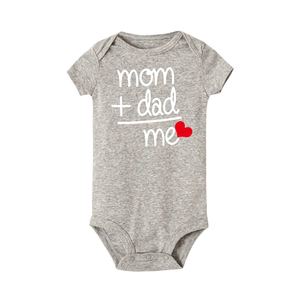 Боди для новорожденных мальчиков и девочек, костюм хлопковые боди с надписью «mom dad me», одежда для мальчиков Боди, одежда для детей от 0 до 24 месяцев - Цвет: R313-SRPGY-