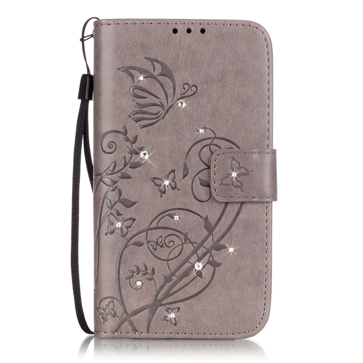 gray Чехол с откидной крышкой для microsoft Nokia Lumia 640 LTE двойной Lumia640 RM-1077 RM-1072 RM-1075 RM 1072 1073 1077 с бриллиантами и ремешком из натуральной кожи чехол для телефона - Цвет: gray