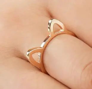

New Style Couple Jewelry Silver/Black/Gold Color Ring Cute Cat Ear Rings For Women Wholesale