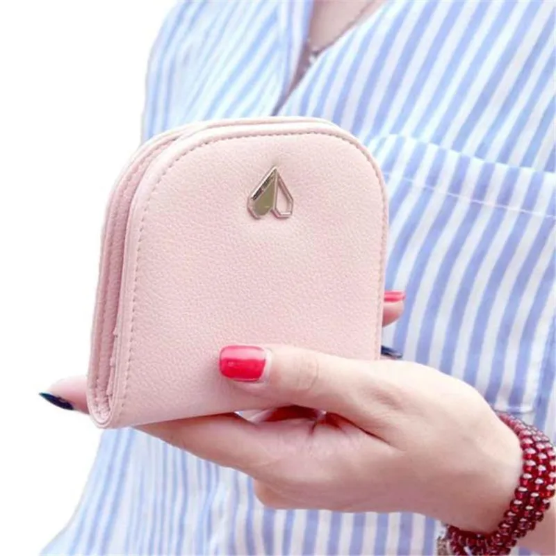 

Hot sale Clutches Wallets Women Fashion Portable Mini Bifold Leather Wallet Card Holder Wallet Purse Portefeuille Femme