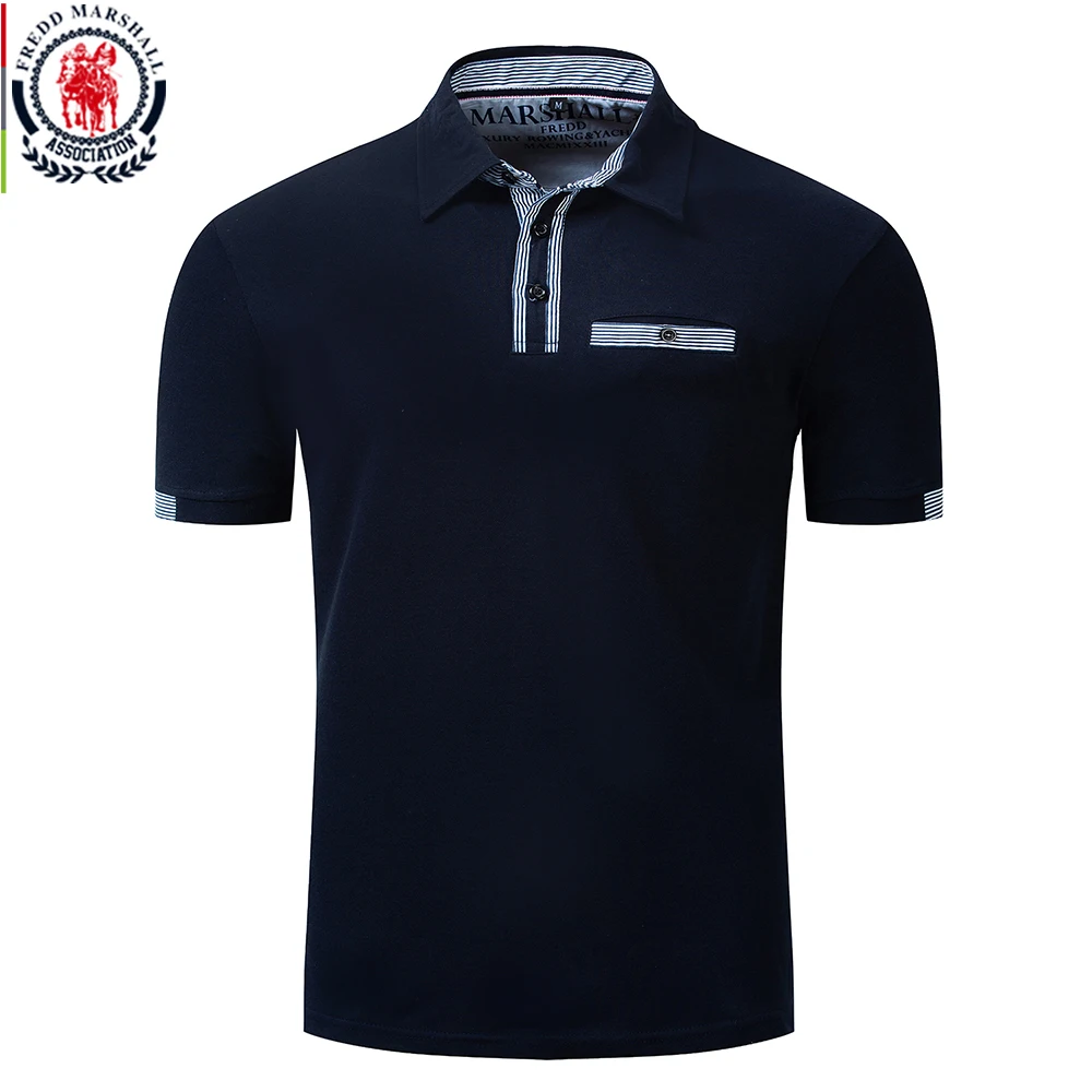 

Fredd Marshall 2019 New Polo Shirt Men 100% Cotton Classic Business Polos Mens Brands Solid Color Casual Polo Shirts Homme 036