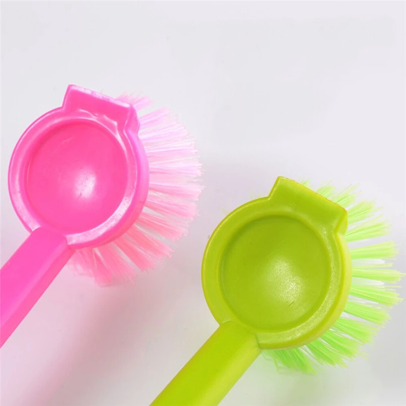 Utensilio de cocina Cepillo de limpieza Cepillo de mango largo puede ser colgado olla Drush lavavajillas hogar Herramientas de limpieza Cepillo de limpieza #4D19