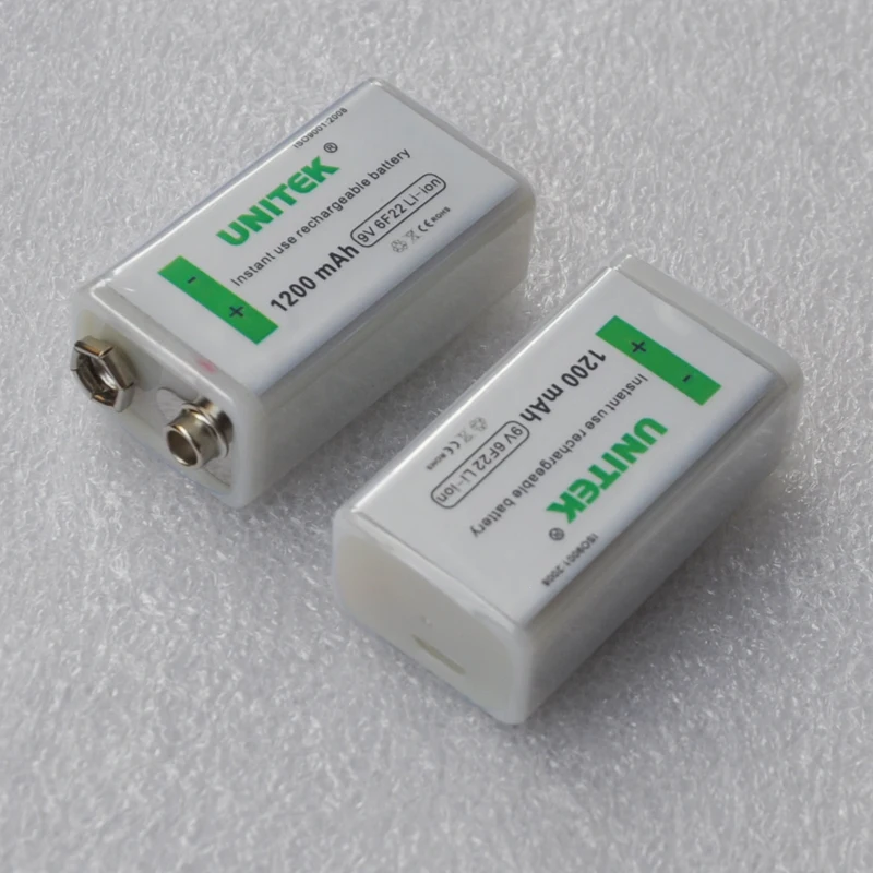 UNITEK 1/2/4 шт. 6F22 9V Usb Перезаряжаемые Батарея 1200 мАч; литиевый элемент Батарея для гитары EQ Дымовая пожарная сигнализация мультиметр микрофон