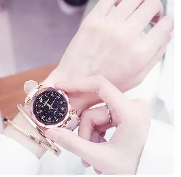 Магнит Магнитная сила Уникальный креативный ремешок женские Роскошные Кварцевые часы Женские наручные часы без коробки и браслета - Цвет: pink