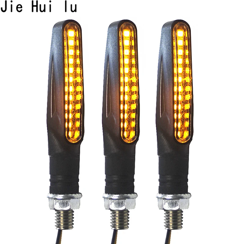 

2 Pairs Motorcycle Turn Signal Light Flexible 12 LED Turn Signals Indicators Universal Blinkers Flashers for Honda GROM MSX125