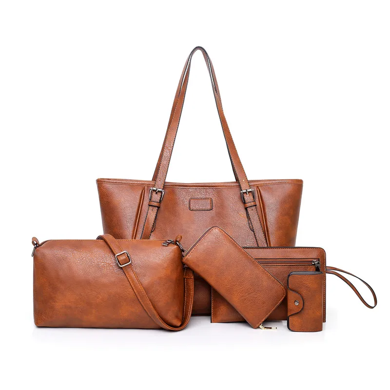 

2019 new high quality sets Composite Shoulder Bags girl Vintage clutch bag Solid pink handbag lady leather messenger bag