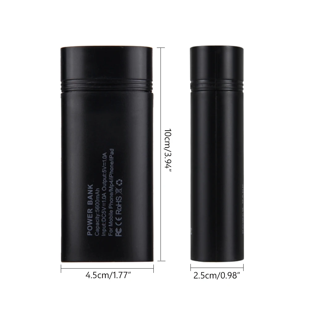 5600 mAh/10000 mAh 18650 батарея банк питания 5 V фонарик USB зарядное устройство коробка