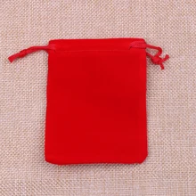50 шт./партия, бархатные сумочки красного цвета, 9x12 см, сумки, ювелирные изделия/MP3, упаковочные пакеты, рождественские/конфетные/свадебные подарочные сумки