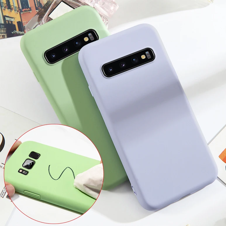 Жидкий силиконовый резиновый чехол для Samsung Galaxy S10E S10 S8 S9 Plus S7 Edge A7 J4 J6 2018 M10 M20 M30 A10 A20