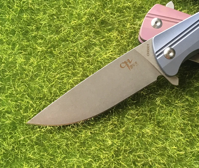 CH3001 original design Flipper folding knife AUS-8 Blade ball bearings TC4 Titanium handle camping fruit pocket outdoor EDC tool CH3001 original design Flipper folding knife AUS-8 Blade ball bearings TC4 Titanium handle camping fruit pocket outdoor EDC tool