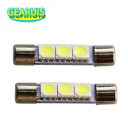 100 шт купола фестона T6.3 28 мм 31mm 3 SMD 5050 Светодиодный 3smd Автоматическая лампочка автомобиля LED-подсветка маленького зеркала солнцезащитный