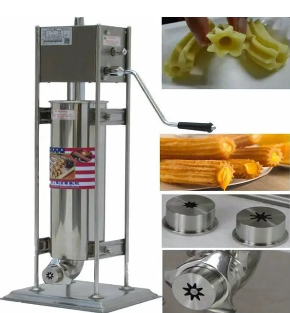 

Free shipping 5L manual hand spain churros maker fried dough sticks machine spanish snacks, Latin fruit machine