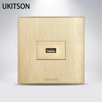 

Golden USB2.0 Module Plug Slot Wall Outlet USB Connector Panel Wholesale Price
