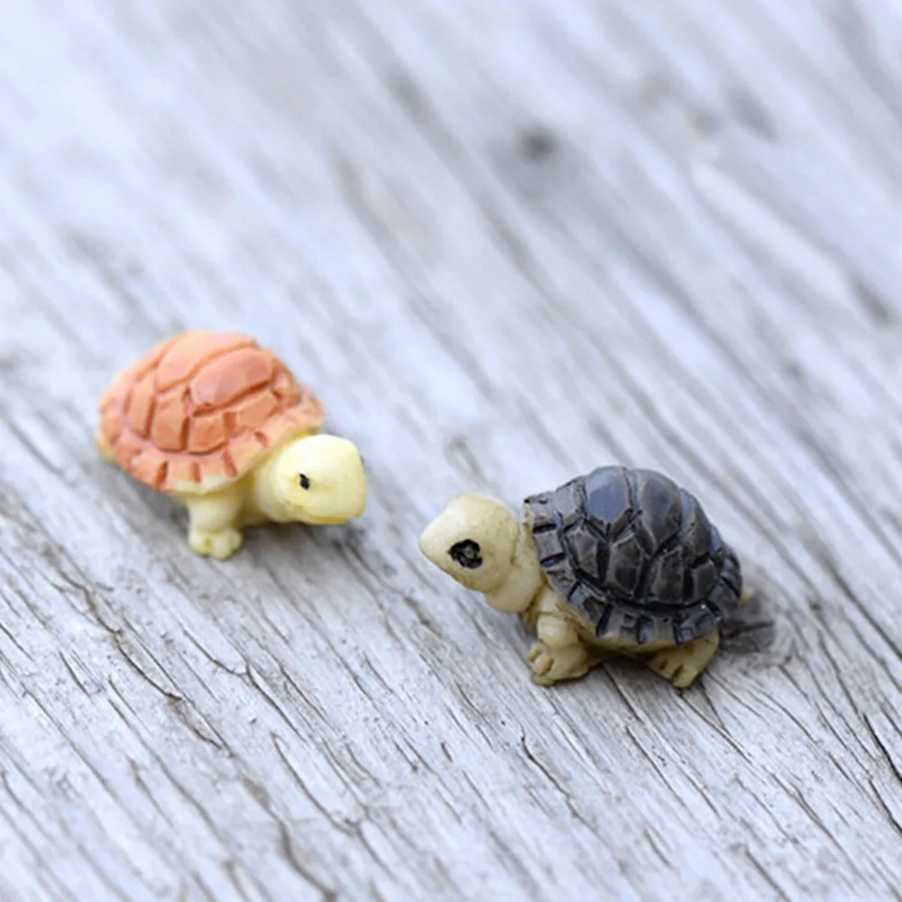 2 Pcs Mini Tortue Modèle Fée Jardin miniatures À faire soi-même Doll House terrarium Home