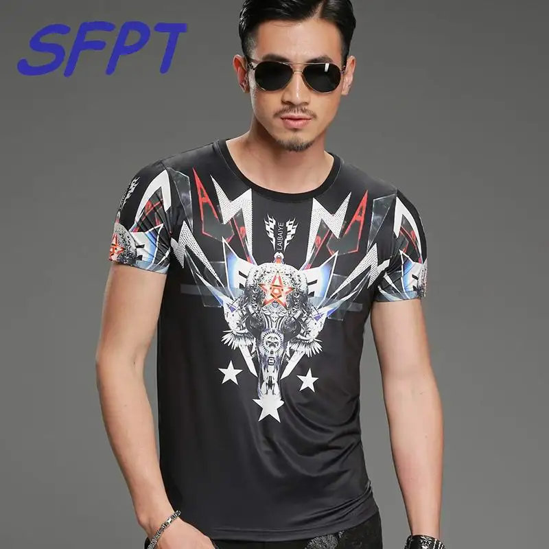2017 Summer Europe Mens Casual T Shirts O neck The Flash Elf Print