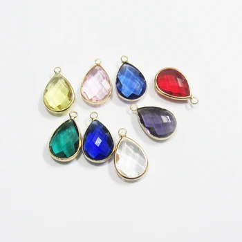 

Wholesale ! 18mm*14mm 30pcs/lot Mixed Color Water-drop Shape Copper With Transparent Glass Rhinestone Small Alloy Charms