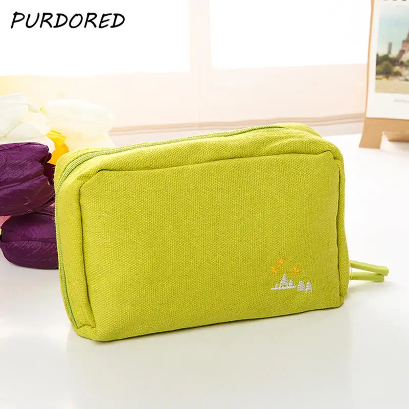 

PURDORED 1 pc Large-Capacity Cosmetic Bag Canvas Korean Style Travel Makeup Bag Toiletry Organizer Case Kits Dropshipping