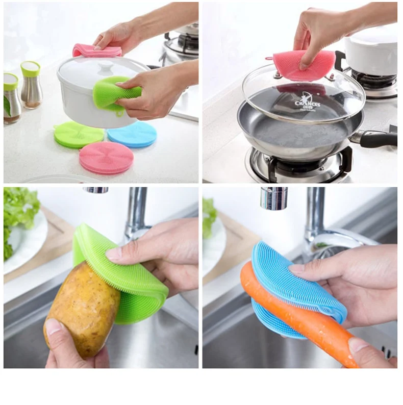 New Better Magic Sponge Silicone Scrubber For Mild Scrubbing Brush Bowl Pot Pan Cleaner Heat-resistant Pads 1PC Dropshipping