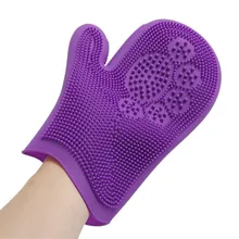 Горячая 1 шт. силиконовая Расческа для домашних животных, собак, кошек, для ванной, перчатка для волос, для ухода за мехом, Массажная щетка для домашних животных, перчатка для ванны, товары для домашних животных 35