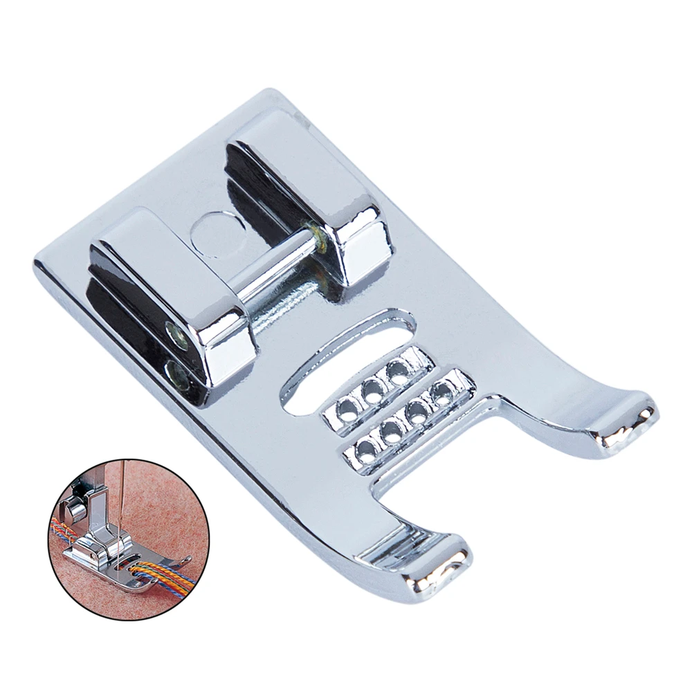 

Ankoow Sewing Accessories Home Domestic DIY Tool Metal Sewing Machine Parts Presser Foot Grooved Cording Presser Foot 7 Holes