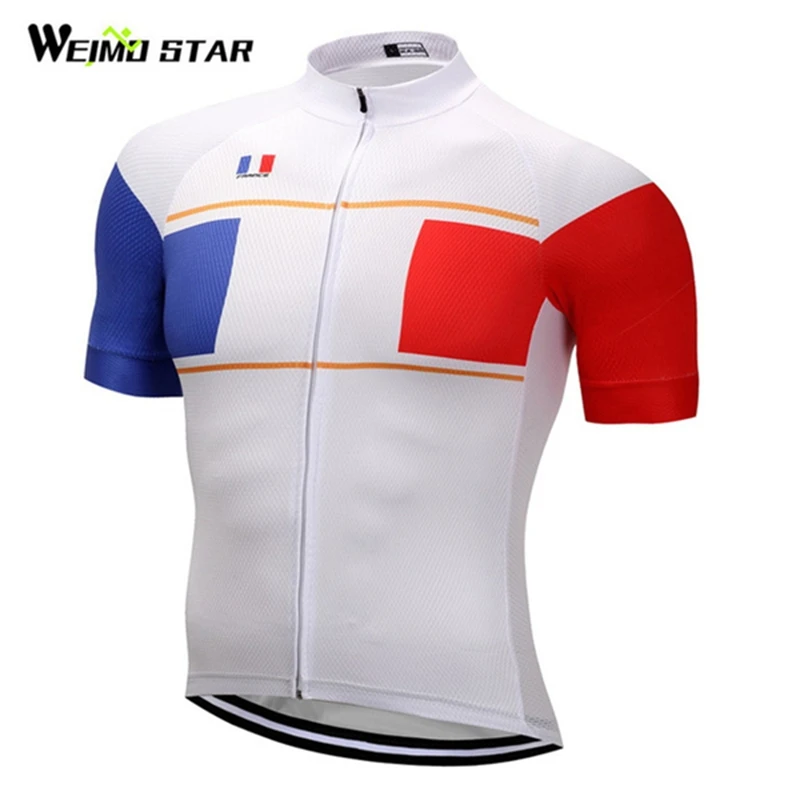 

Weimostar Breathable cycling jersey pro team France Racing Sport mtb Bike Jersey Ropa Ciclismo Top Bicycle Cycling Clothing 2018