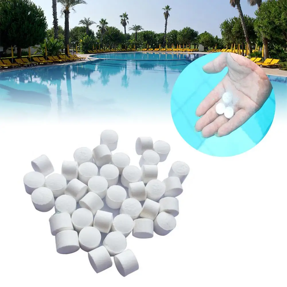 

200g Swimming Pool Cleaning Effervescent Tablets Outdoor Bath Chlorine Tablet Cage Disinfectant Pool Clarifying Agent
