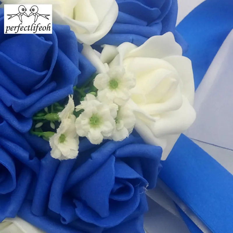 Royal Blue Foam Roses Artificial Flower Bride Bouquet Party Decor bouquet for Wedding decoration wedding bouquets,artificial rose flowers,wedding flower decoration